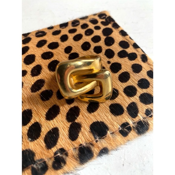 Vintage Jewelry - Vintage Gold Plated Interlocking Modernist Ring Size 7.5.